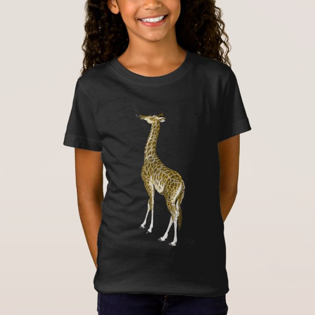 Giraffe Toddlers Ruffle T-Shirt (Front)