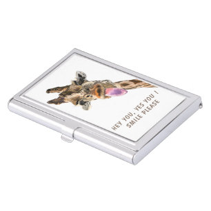 Giraffe Tongue Out Playful Business Card Case