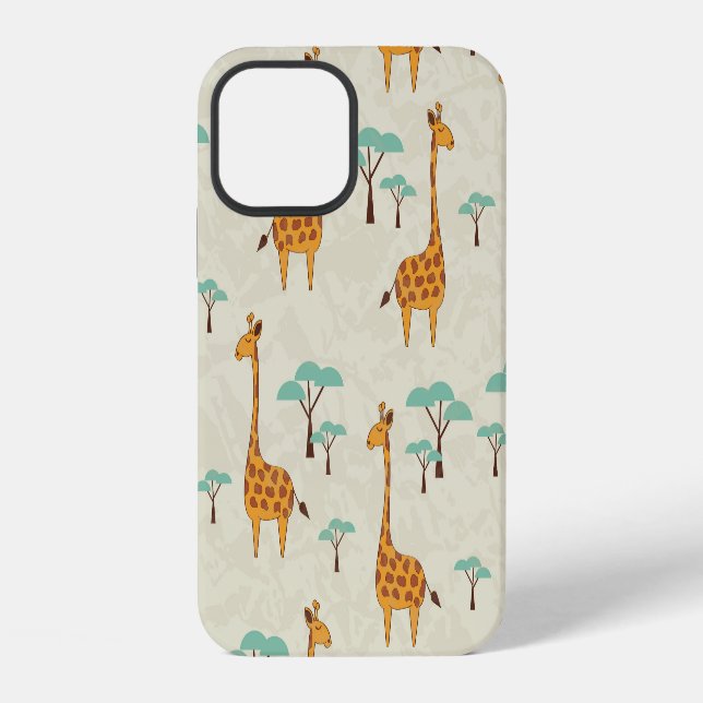 Giraffe tree vintage pattern. iphone case (Back)