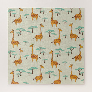Giraffe tree vintage pattern. jigsaw puzzle