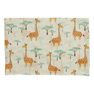 Giraffe tree vintage pattern. pillow case