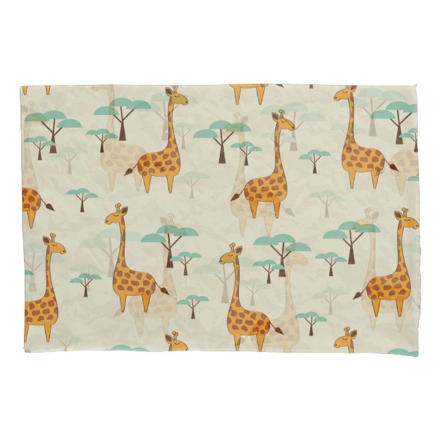 Giraffe tree vintage pattern. pillow case (Front)
