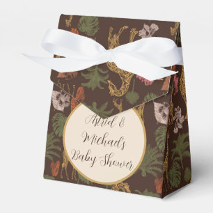 Giraffe & Tropical Leaves Vintage Baby Shower  Favor Boxes