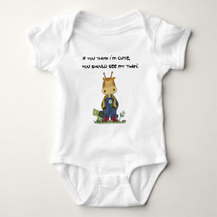 giraffe twin baby bodysuit