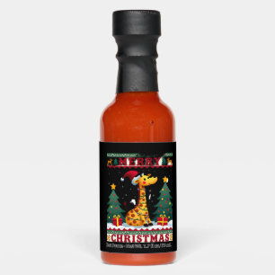 Giraffe Ugly Christmas Sweaters Funny Santa Hat Li Hot Sauces
