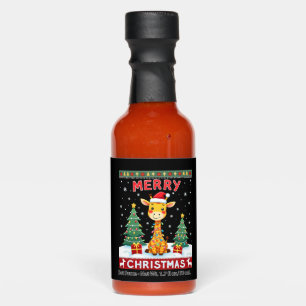 Giraffe Ugly Christmas Sweaters Funny Santa Hat Li Hot Sauces