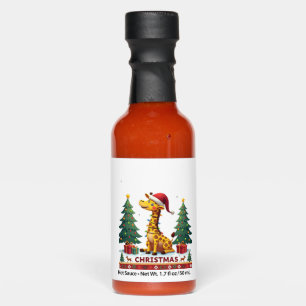 Giraffe Ugly Christmas Sweaters Funny Santa Hat Li Hot Sauces