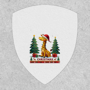 Giraffe Ugly Christmas Sweaters Funny Santa Hat Li Patch