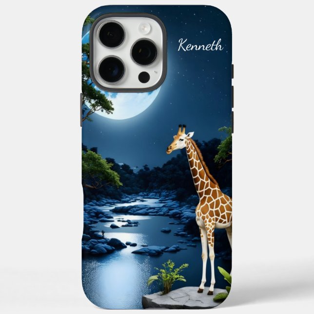 Giraffe Under a Full Moon Case-Mate iPhone Case (Back)