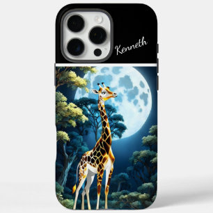 Giraffe Under Moonlight iPhone 16 Pro Max Case