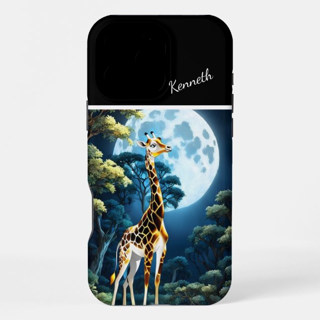 Giraffe Under Moonlight Iphone Case (Back)