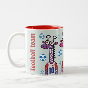 Giraffe USA football Two-Tone Coffee Mug