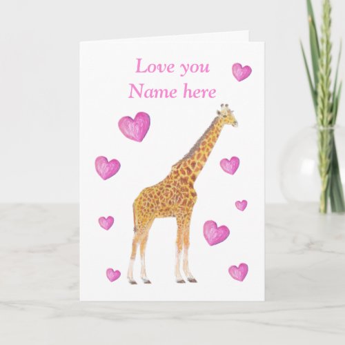 Giraffe Valentine Holiday Card