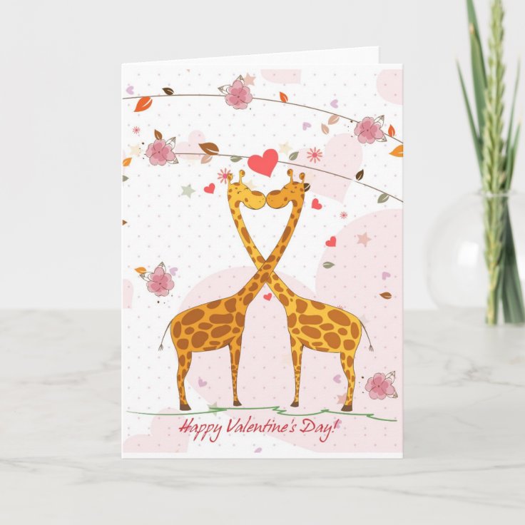 Giraffe Valentine Holiday Card | Zazzle