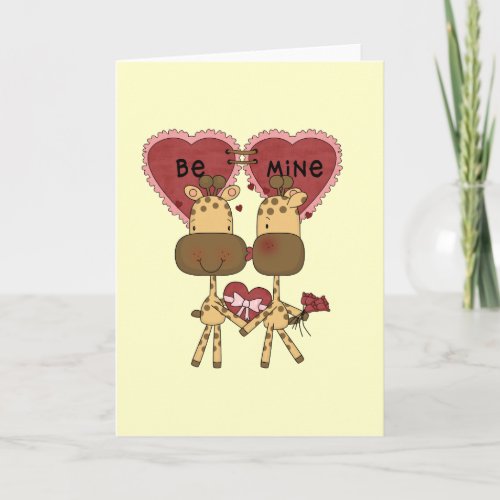 Giraffe Valentine Love  T_shirts and Gifts Holiday Card