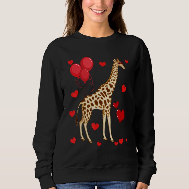 Giraffe Valentine s Day heart Animals Sweatshirt (Front)