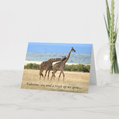 Giraffe Valentines Day Card