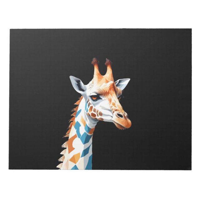 Giraffe Vector Art with Vibrant Colors Notepad (Front)