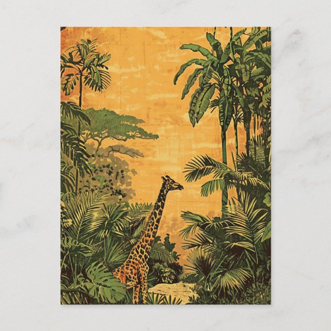 Giraffe vintage postcard (Front)