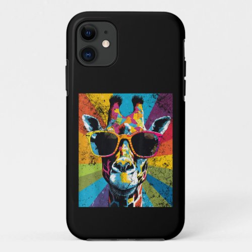 Giraffe Vintage Sunglasses Funny African Animal  iPhone 11 Case