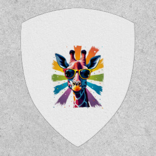 Giraffe Vintage Sunglasses Funny African Animal Lo Patch