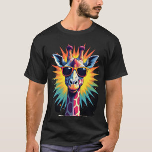Giraffe Vintage Sunglasses Funny African Animal Lo T-Shirt