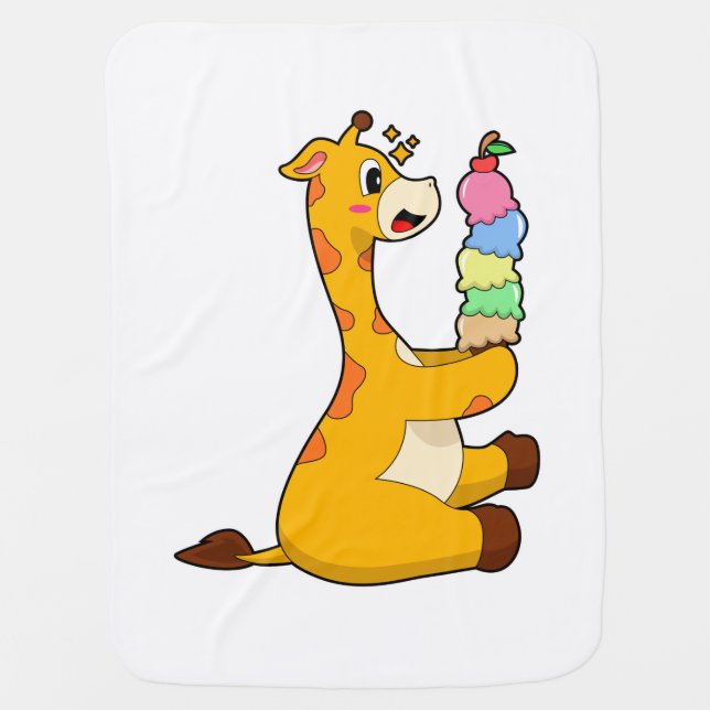 Giraffe Waffle ice cream Baby Blanket (Front)