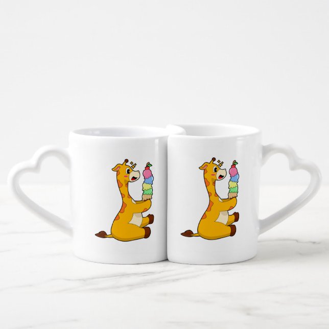 Giraffe Waffle ice cream Coffee Mug Set (Front Nesting)