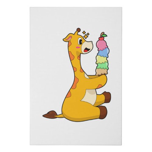 Giraffe Waffle ice cream Faux Canvas Print