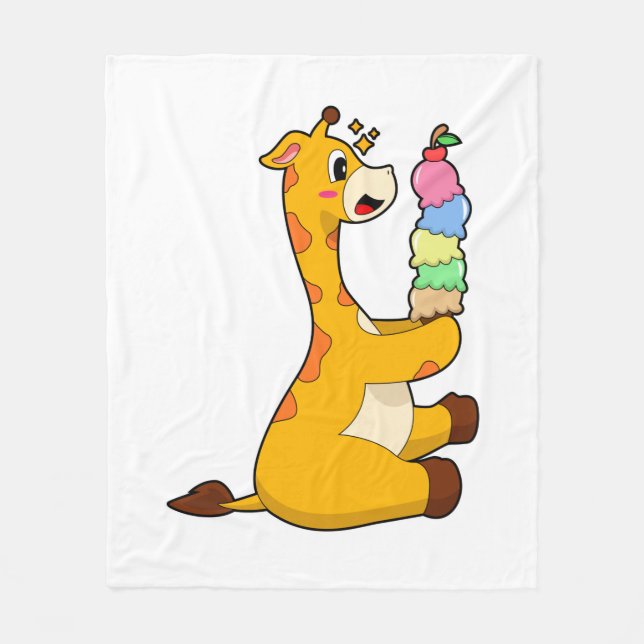 Giraffe Waffle ice cream Fleece Blanket (Front)