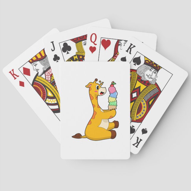 Giraffe Waffle ice cream Poker Cards (Back)