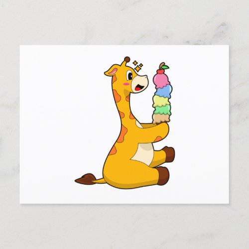 Giraffe Waffle ice cream Postcard