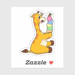 Giraffe Waffle ice cream Sticker