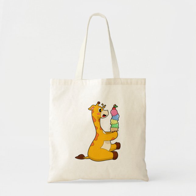 Giraffe Waffle ice cream Tote Bag (Front)