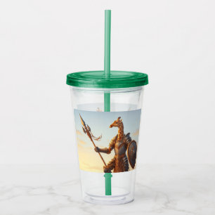 Giraffe warrior acrylic tumbler