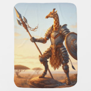 Giraffe warrior baby blanket