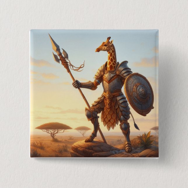 Giraffe warrior button (Front)