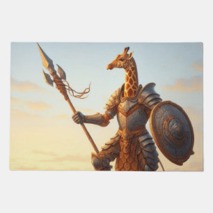 Giraffe warrior doormat
