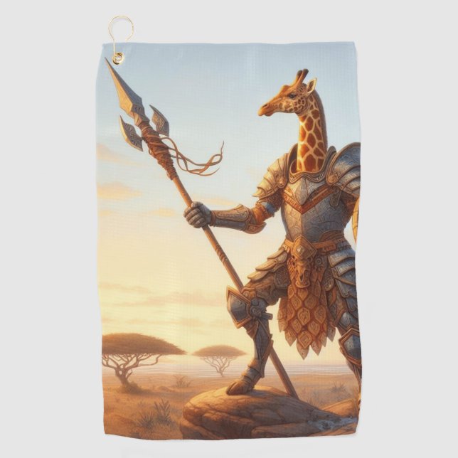 Giraffe warrior golf towel (Front)