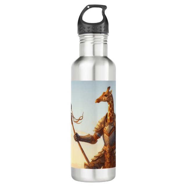 Giraffe warrior stainless steel water bottle (Front)