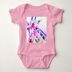 Giraffe Watercolor Babies Purple Gifts Lavender Baby Bodysuit