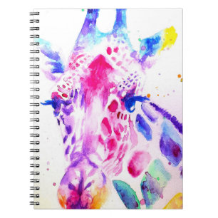 Giraffe Watercolor Babies Purple Gifts Lavender Notebook