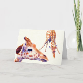 Giraffe Watercolor Greeting and Note Card