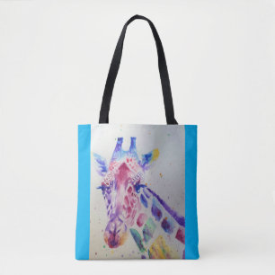 Giraffe Watercolor Painting Animal lovers Tote Bag
