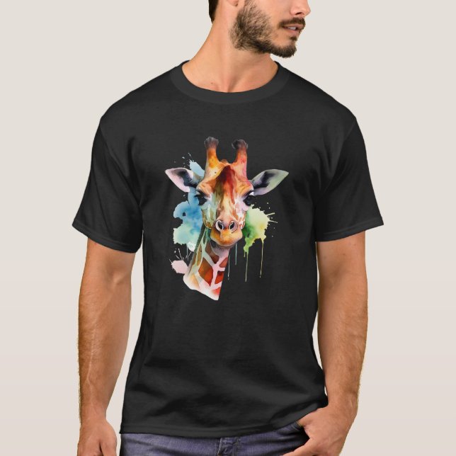 Giraffe Watercolor T-Shirt (Front)
