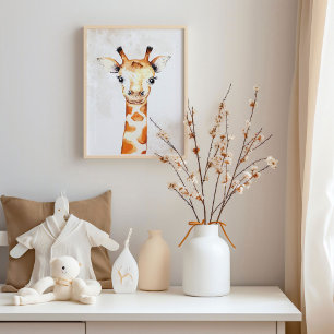 Giraffe Watercolor Wall Art Nursery Decor