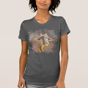Giraffe Watercolor Wildlife Photography Modern T-Shirt