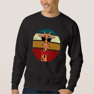 Giraffe Wearing Funny Glasses In Sunset Sweatshirt