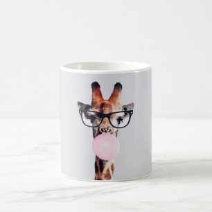 GIRAFFE WEARING GLASSES COFFEE MUG