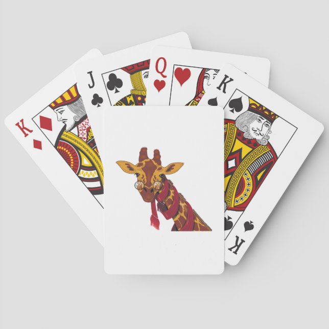 Giraffe Wearing Glasses Poker Cards (Back)